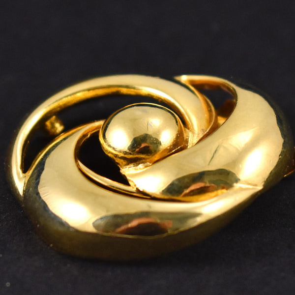 Vintage Gold Round Swirl Scarf Clip Cats Like Us