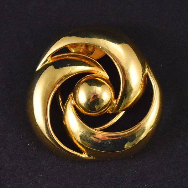 Vintage Gold Round Swirl Scarf Clip Cats Like Us