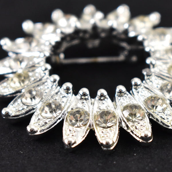 Vintage Large Rhinestone Circle Brooch Cats Like Us