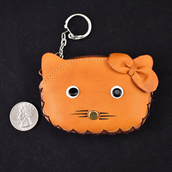 Vintage Leather Kitty Change Purse Cats Like Us