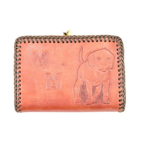 Vintage Leather MM Dog Wallet Cats Like Us