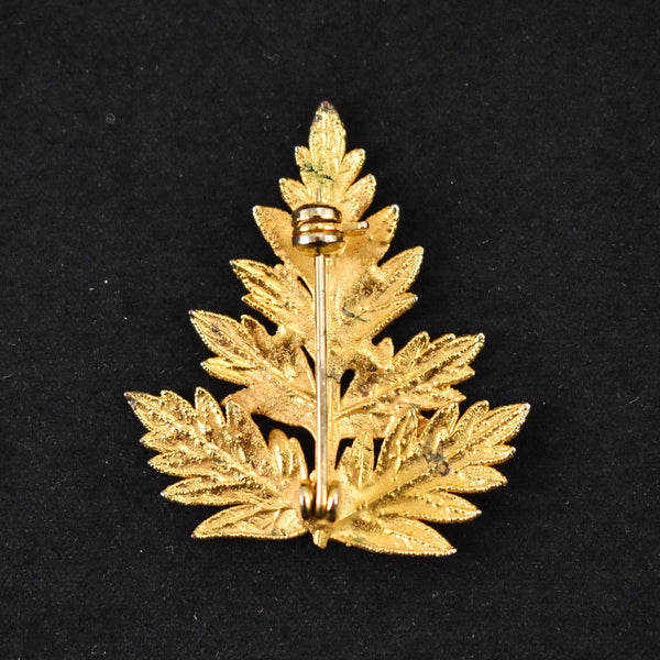 Vintage Little Gold Leaf Brooch Cats Like Us
