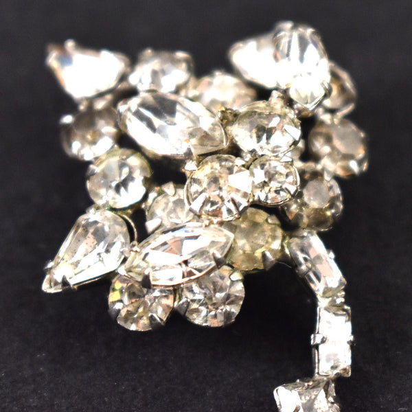 Vintage Little Rhinestone Leaf Brooch Cats Like Us