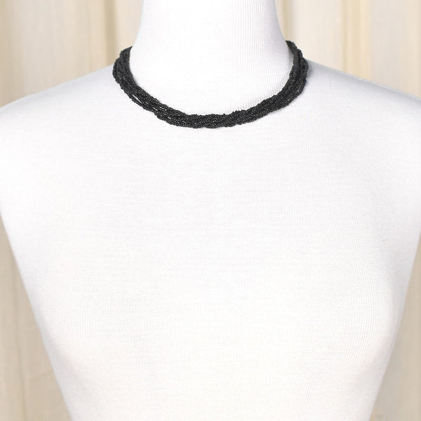 Vintage Multi Strand Black Necklace Cats Like Us