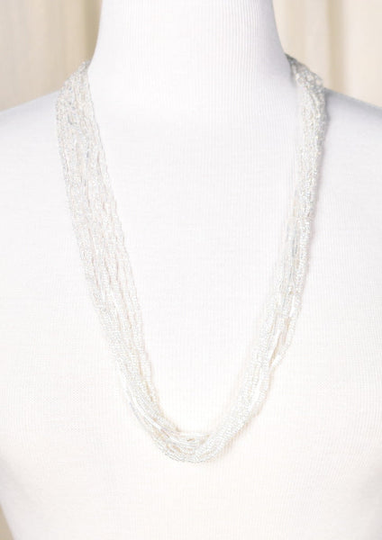 Vintage Multi Strand Clear Necklace Cats Like Us