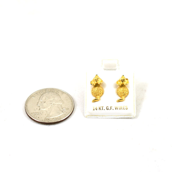 Vintage NOS 14K Mouse Earrings Cats Like Us
