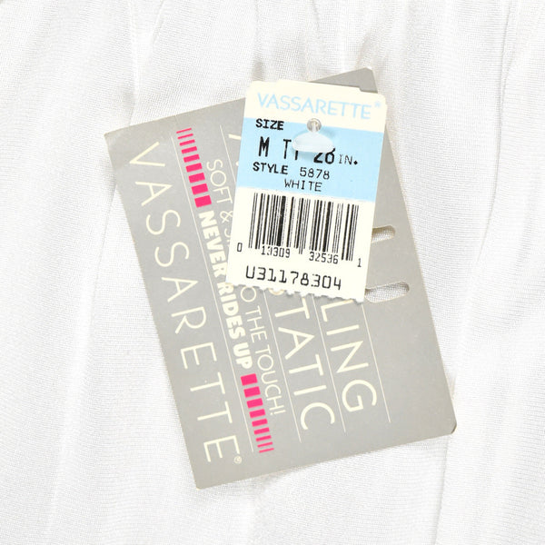 Vintage NWT White Fluted Half Slip W24-32 Cats Like Us