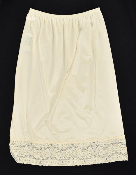 Vintage Off White Half Slip Slit W26-40 Cats Like Us