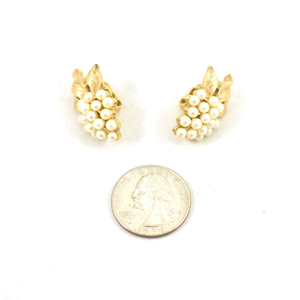 Vintage Pearl Grape Earrings Cats Like Us
