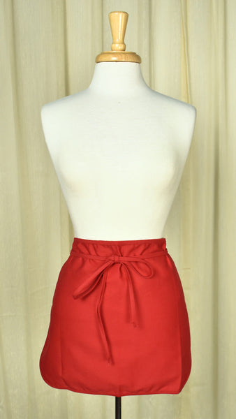 Vintage Red Practical Half Apron Cats Like Us