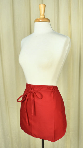 Vintage Red Practical Half Apron Cats Like Us