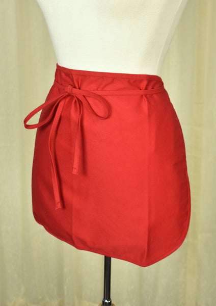 Vintage Red Practical Half Apron Cats Like Us