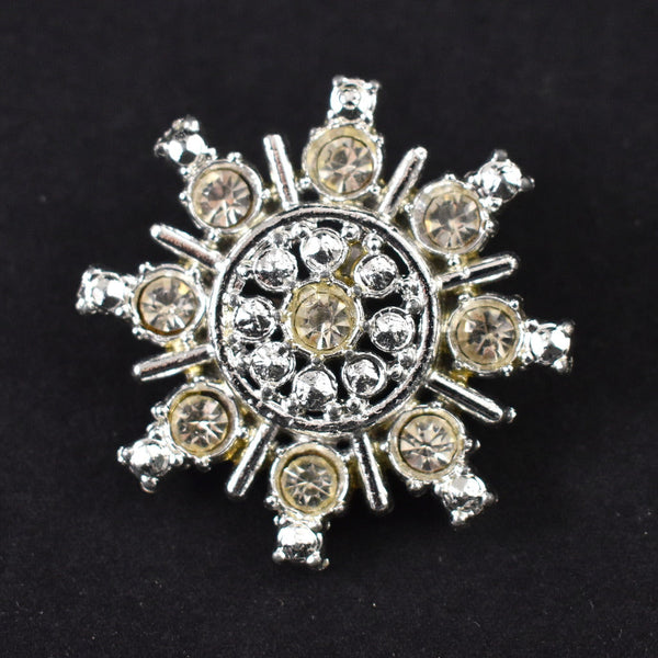 Vintage Rhinestone Snowflake Brooch Cats Like Us