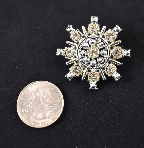 Vintage Rhinestone Snowflake Brooch Cats Like Us