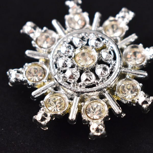 Vintage Rhinestone Snowflake Brooch Cats Like Us