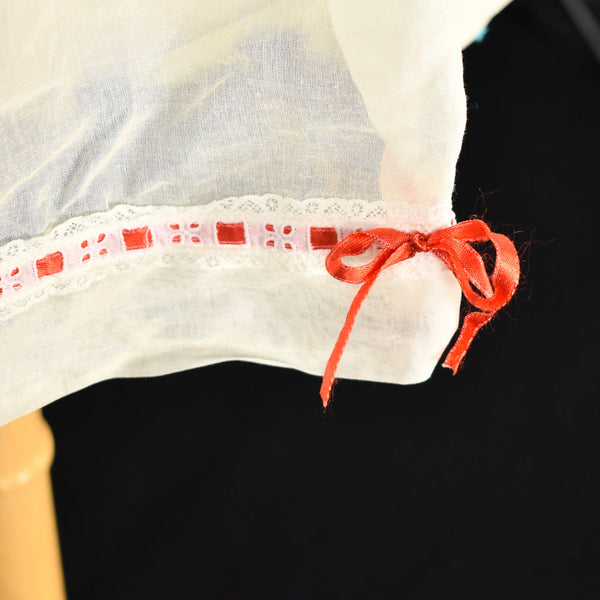 Vintage Sheer Red Ribbon Half Apron Cats Like Us