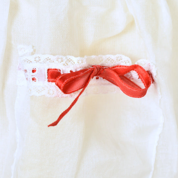Vintage Sheer Red Ribbon Half Apron Cats Like Us