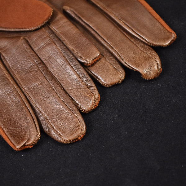 Vintage Short Brown Leather Gloves Cats Like Us