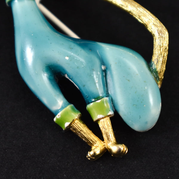 Vintage Siamese Teal Enamel Cat Brooch Cats Like Us