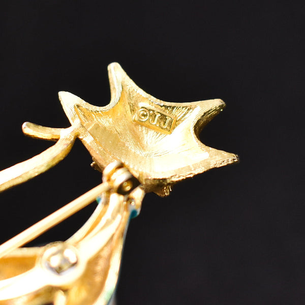 Vintage Siamese Teal Enamel Cat Brooch Cats Like Us