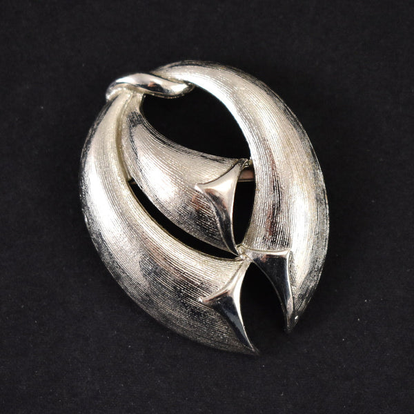 Vintage Silver Abstract MCM Brooch Cats Like Us