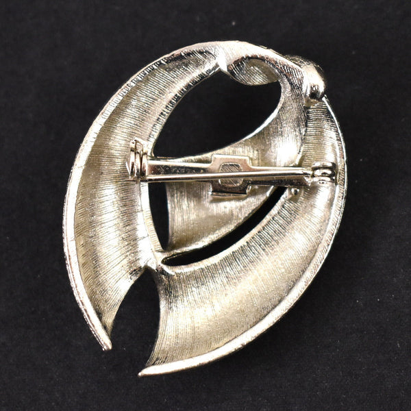 Vintage Silver Abstract MCM Brooch Cats Like Us
