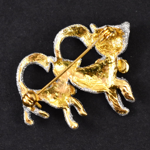 Vintage Silver Glitter Kittens Brooch Cats Like Us