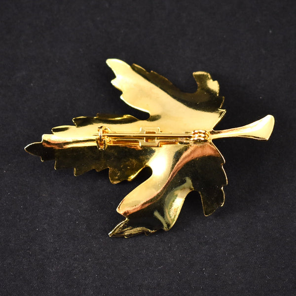 Vintage Simple Maple Leaf Brooch Pin Cats Like Us