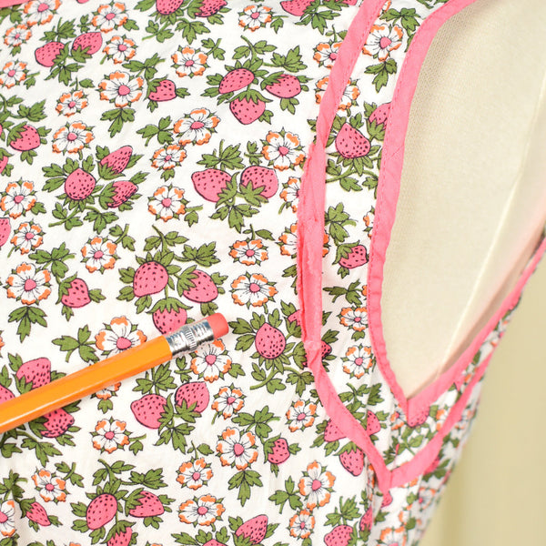 Vintage Strawberry Smock Apron Cats Like Us