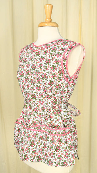 Vintage Strawberry Smock Apron Cats Like Us