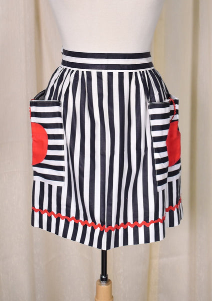 Vintage Striped Cherry Half Apron Cats Like Us