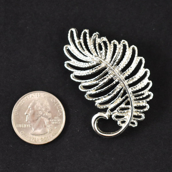 Vintage Swirl Feather Plume Brooch Cats Like Us