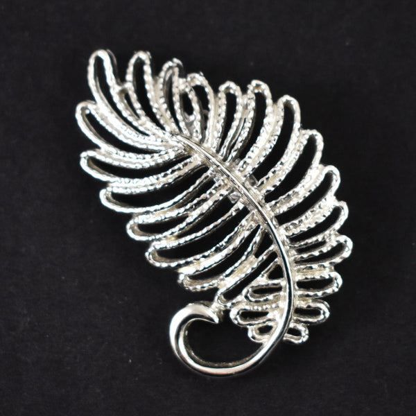 Vintage Swirl Feather Plume Brooch Cats Like Us