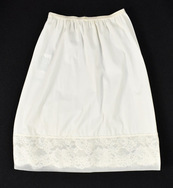Vintage White Hidden Lace Half Slip W22-28 Cats Like Us