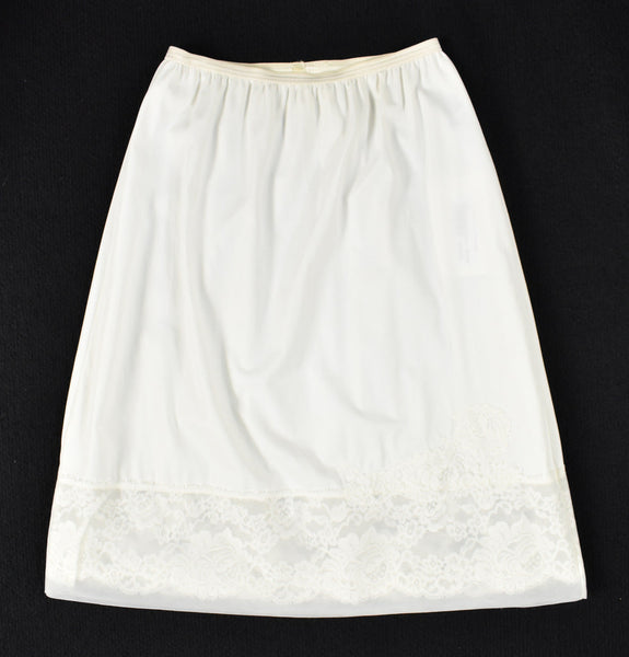 Vintage White Hidden Lace Half Slip W22-28 Cats Like Us