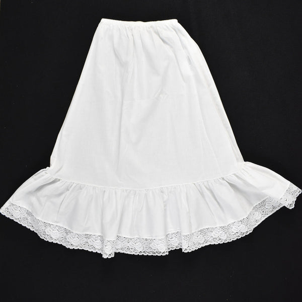 Vintage White Lace & Ruffle Slip W22-28 Cats Like Us