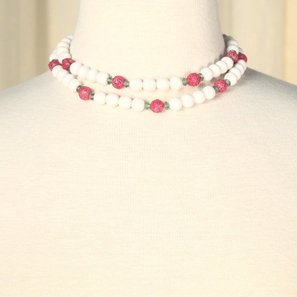 Vintage White & Pink Necklace Cats Like Us