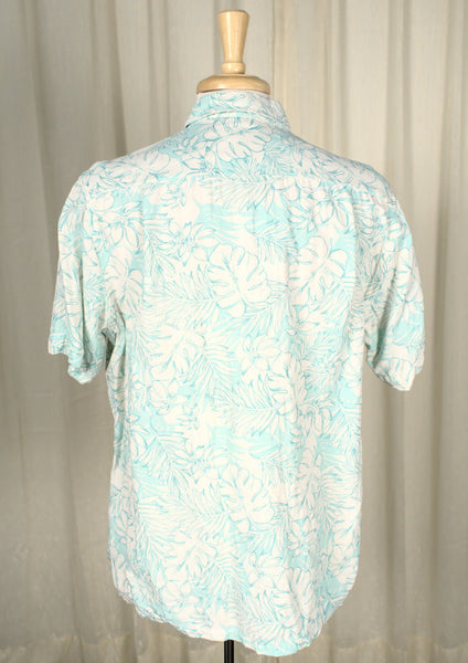 White & Aqua Palm Leaves Shirt Cats Like Us