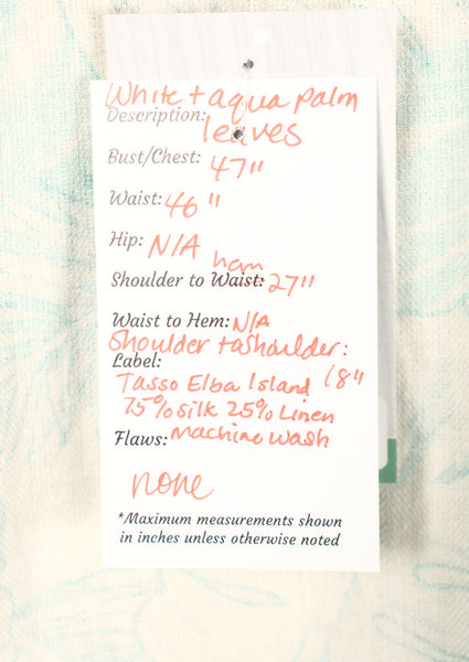 White & Aqua Palm Leaves Shirt Cats Like Us