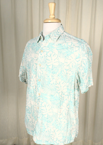 White & Aqua Palm Leaves Shirt Cats Like Us