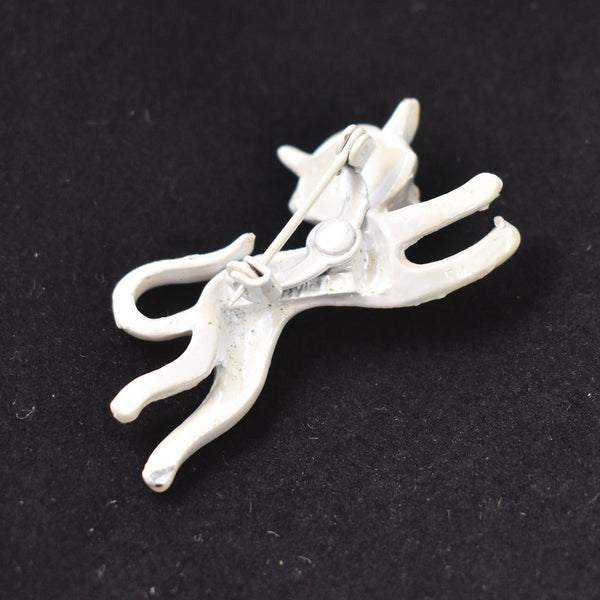 White Iridescent Cat Brooch Pin Cats Like Us