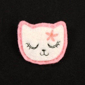 White Kitty Pin in Girly Pink Cats Like Us