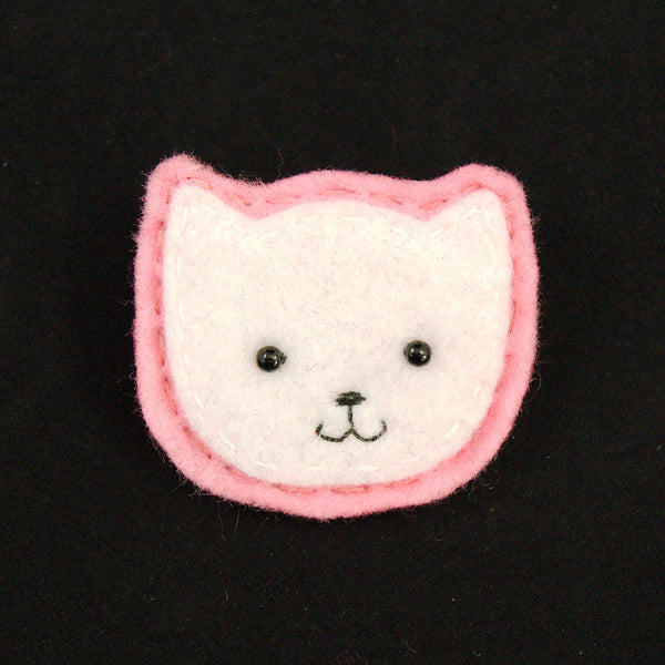 White Kitty Pin in Pink Cats Like Us