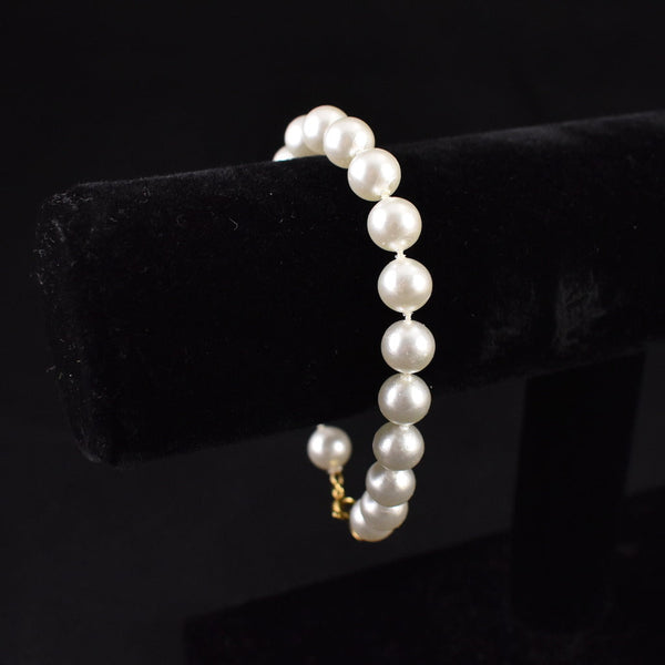 White Pearl Single Strand Bracelet Cats Like Us