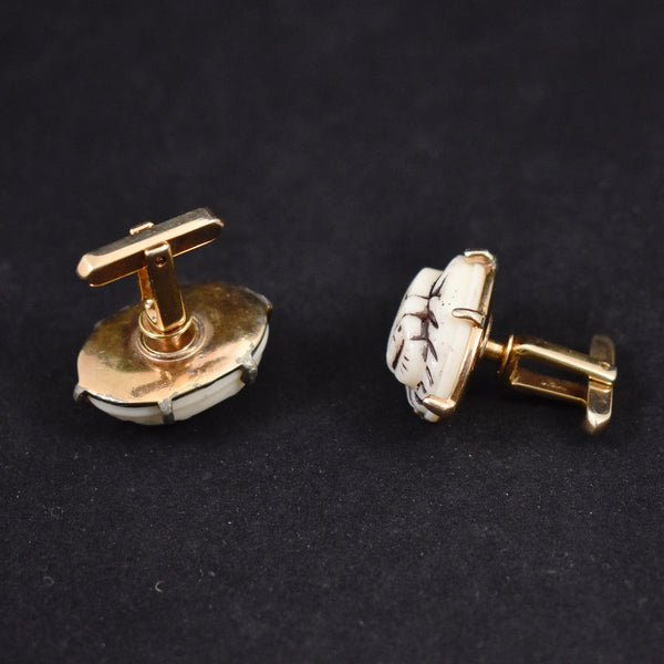 White Scarab Beetle Vintage Cuff Links Cats Like Us