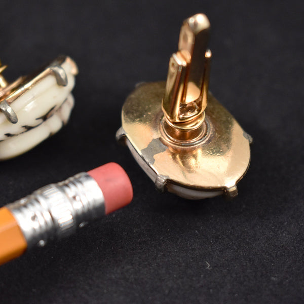 White Scarab Beetle Vintage Cuff Links Cats Like Us