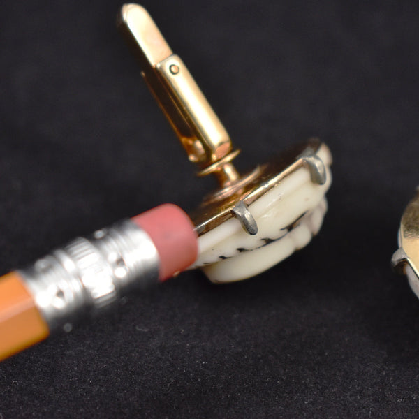 White Scarab Beetle Vintage Cuff Links Cats Like Us