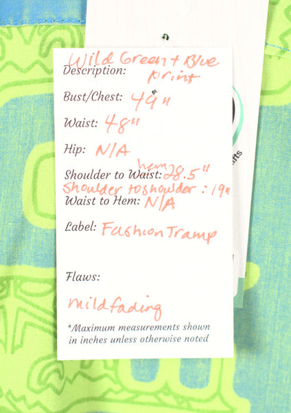 Wild Green & Blue Aloha Shirt Cats Like Us