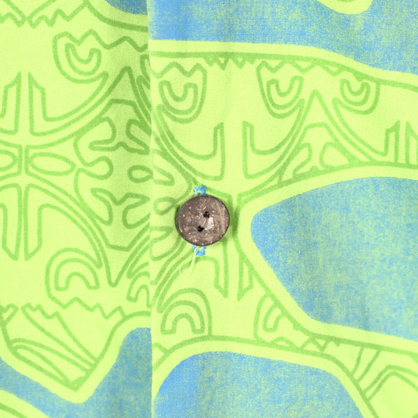 Wild Green & Blue Aloha Shirt Cats Like Us