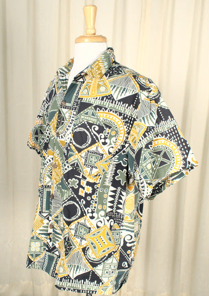 Wild Green Print Aloha Shirt Cats Like Us